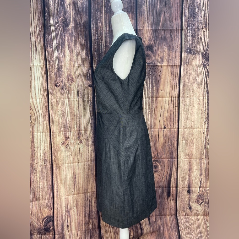 Calvin Klein gray cotton blend V-neck dress women’s size 6 Calvin Klein - Picture 3 of 13